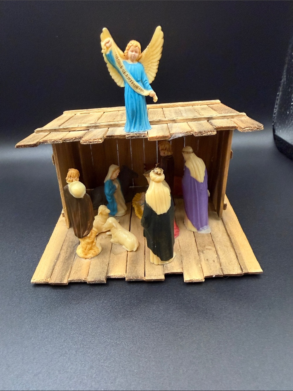 Vintage mini Handmade Nativity Scene Set